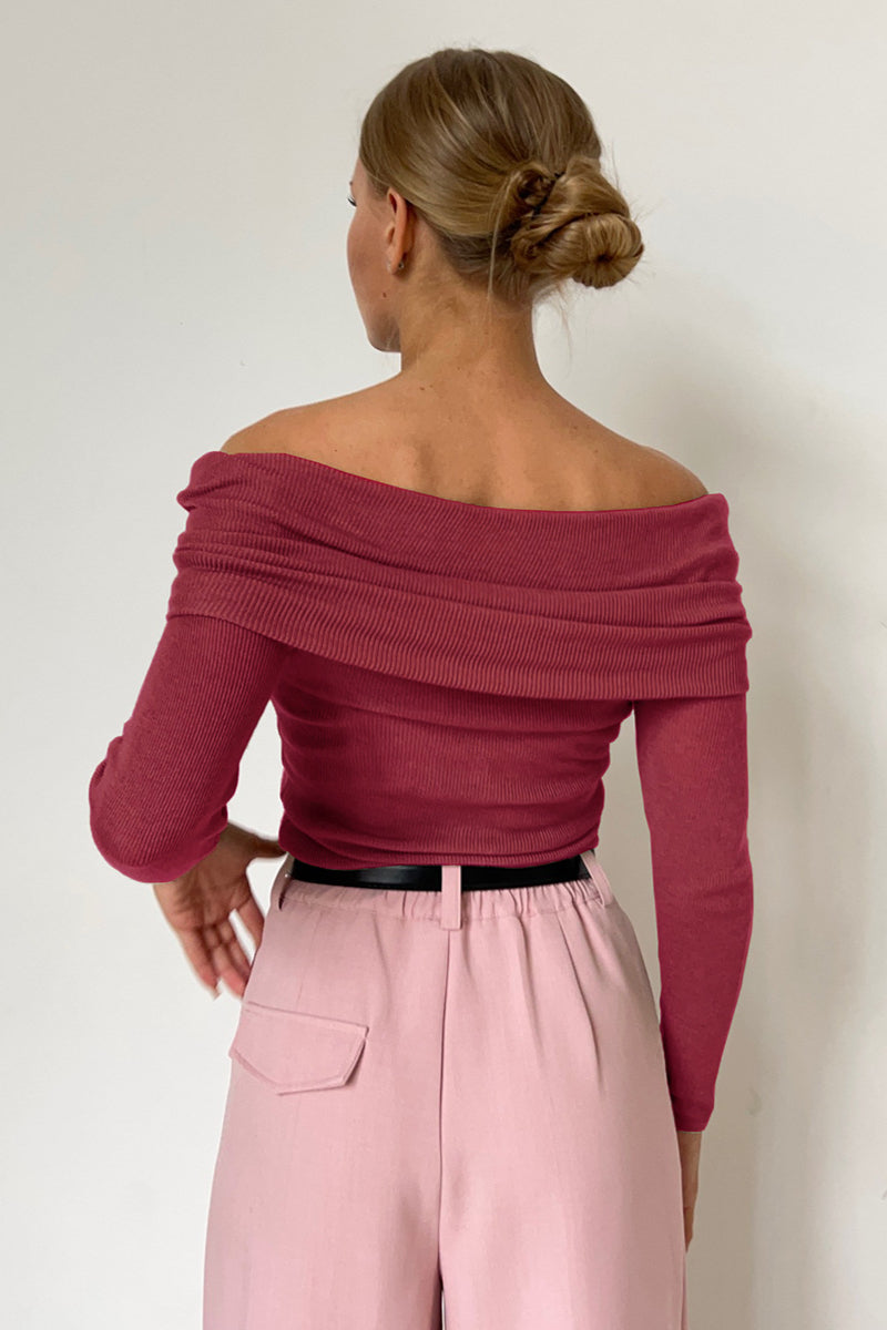 Serene Drape Off-Shoulder Sweater