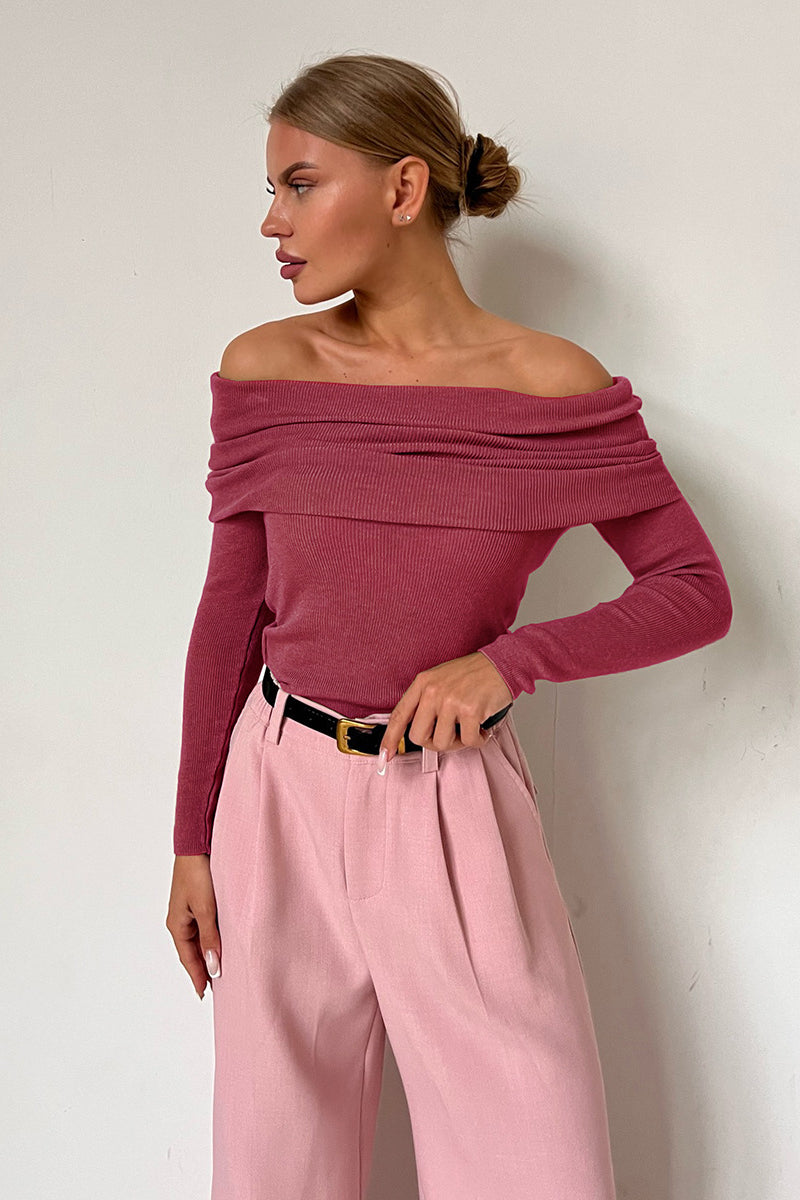 Serene Drape Off-Shoulder Sweater