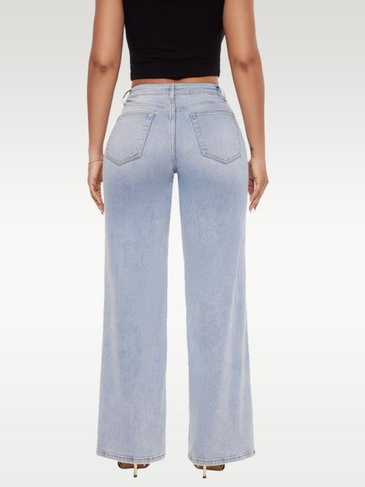NUOVO ARRIVO Jeans larghi flessibili a vita medio-bassa taglie forti 