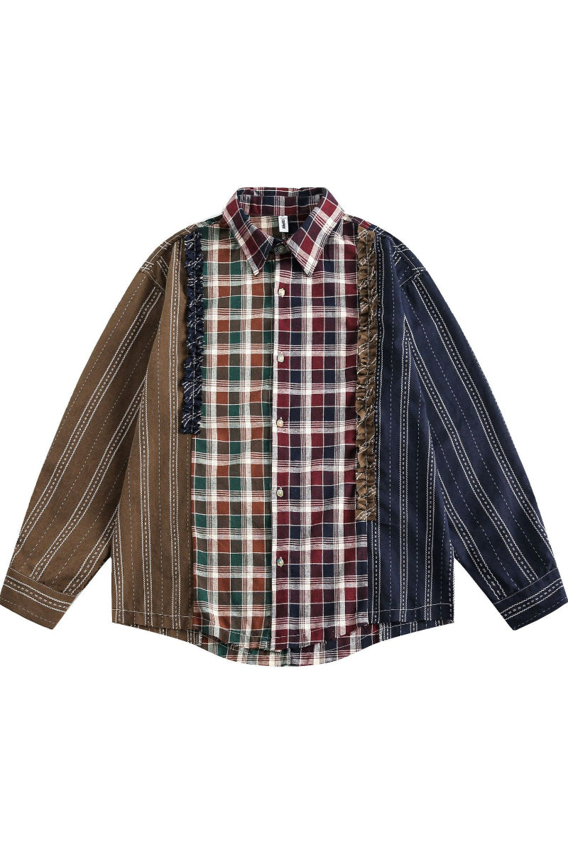 Women's Casual Plaid Overshirt Fall Layering Piece