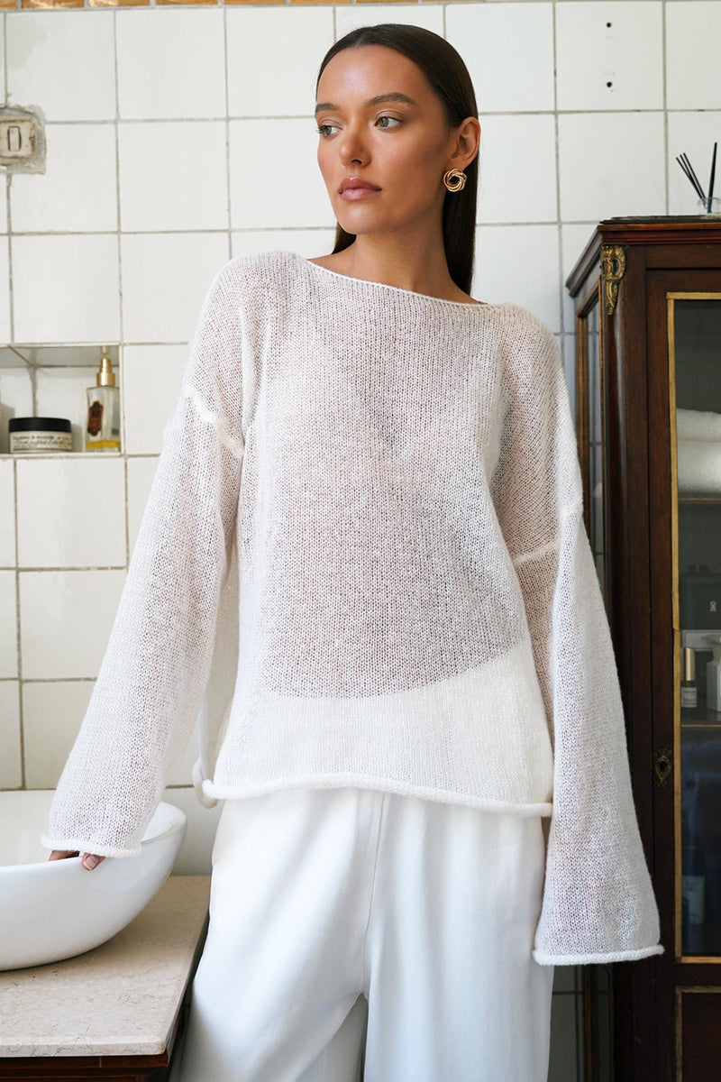 Lucent Diaphane Knit Top