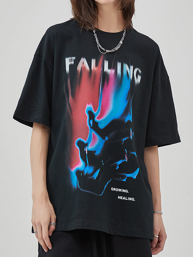 T-shirt unisex Dreamcore con stampa Falling Aesthetic Y2K 