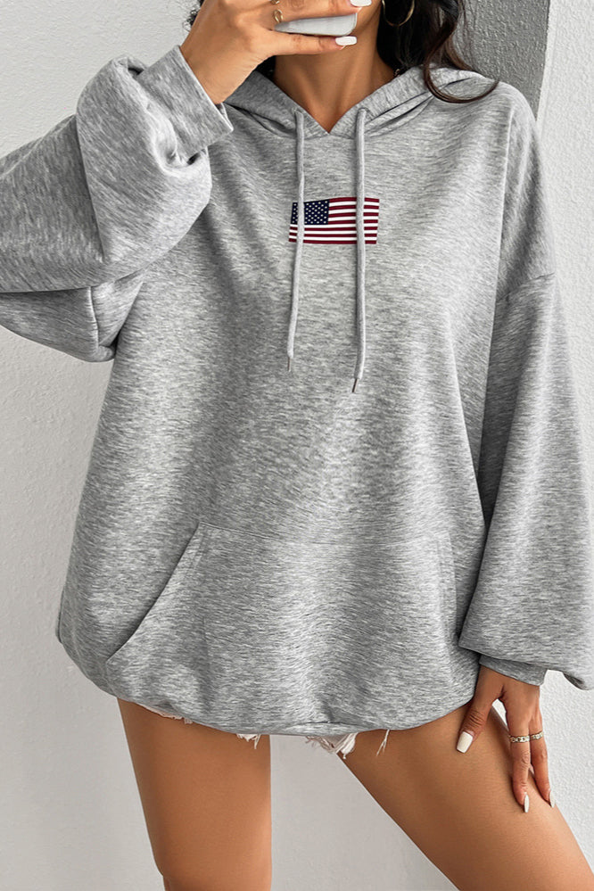 Damen Hoodie mit USA Flaggenprint – Lässiger Alltagskomfort