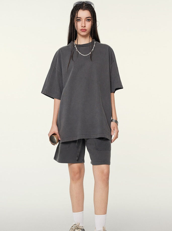 Loose Grey Basic Solid Color Casual Shirt