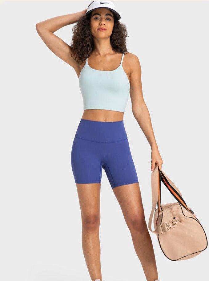 Light Blue Sleeveless Sport Yoga Crop Top