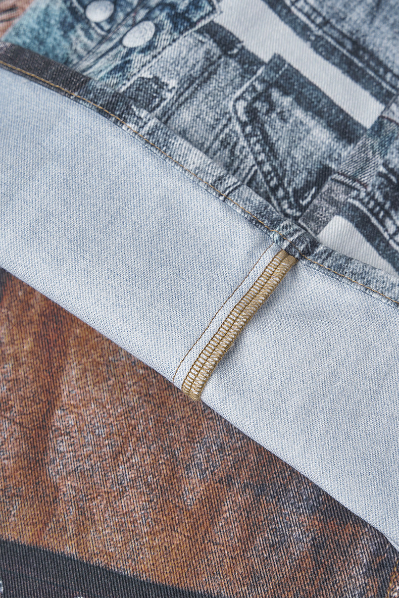 Pantaloni cargo a gamba larga patchwork