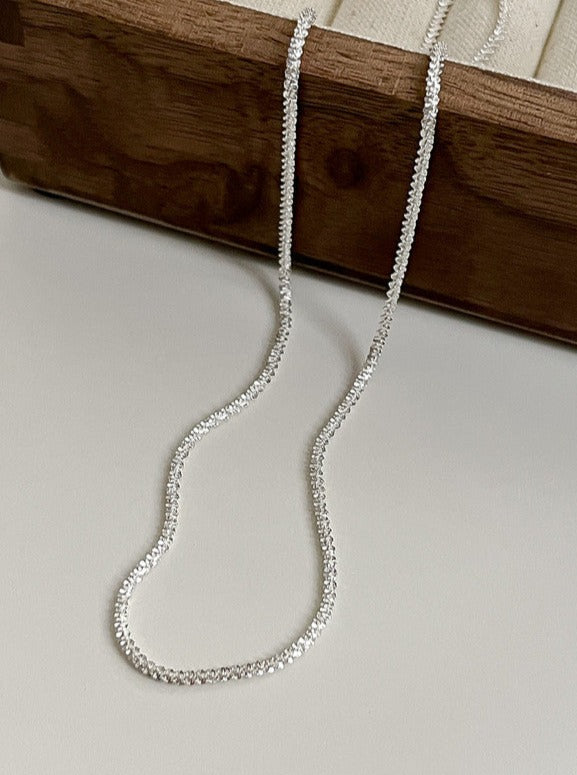 Sparkling Chain Clavicle Silver Necklace