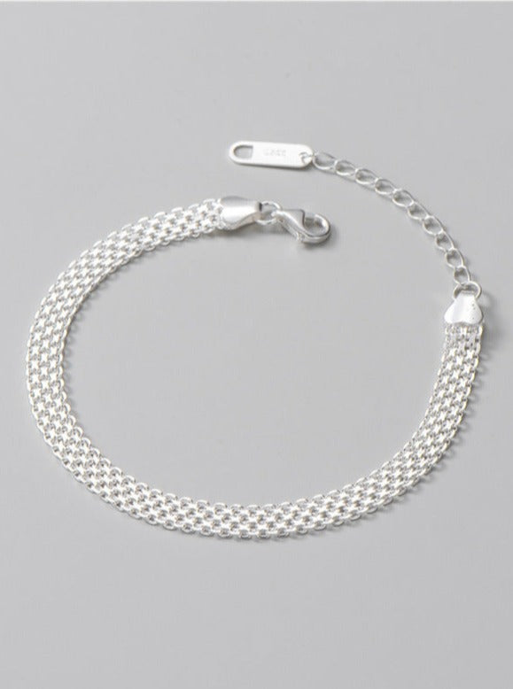 Bracciale in argento sterling scintillante in stile coreano 