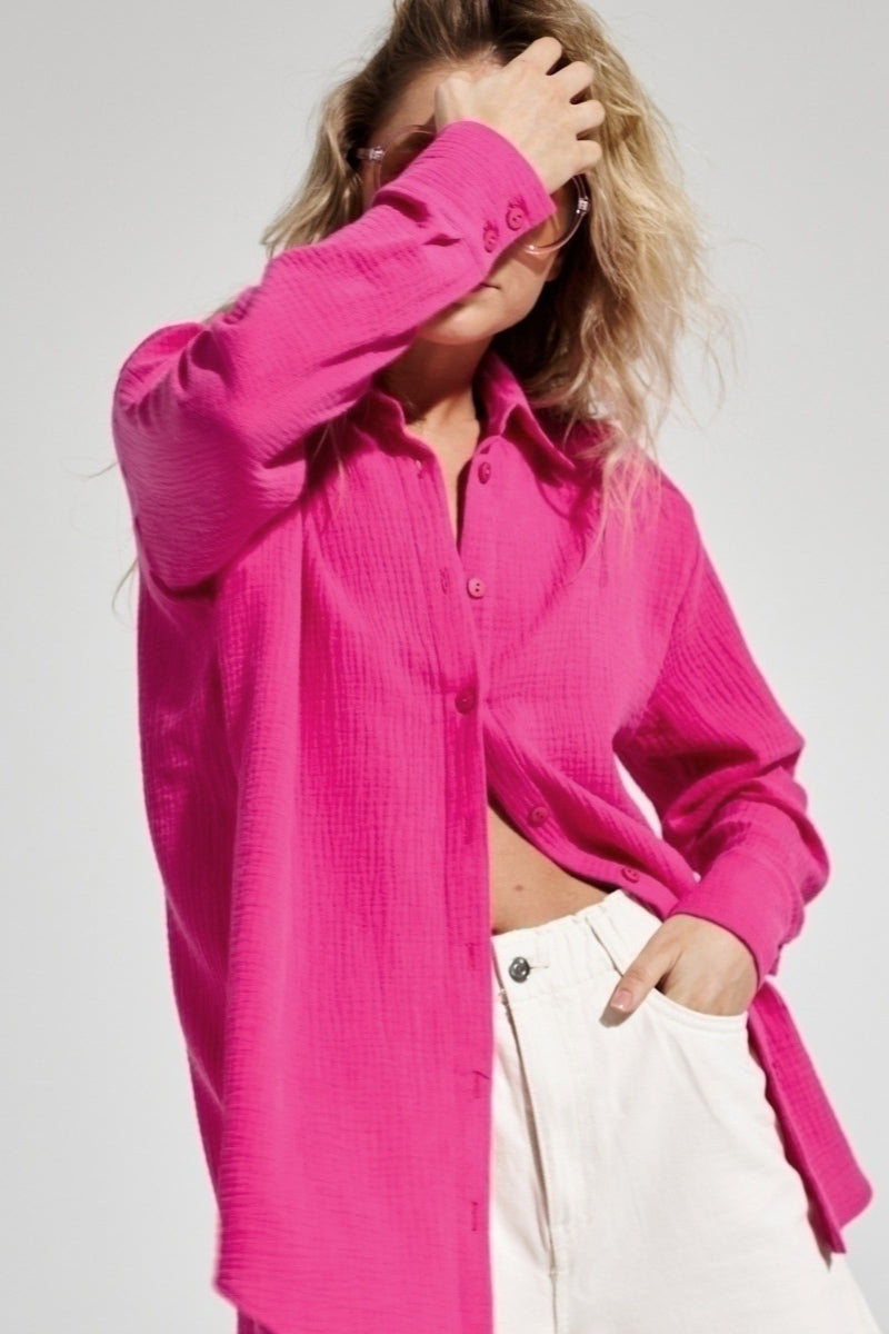 Radiant Frame Button-Up Oversized Shirt