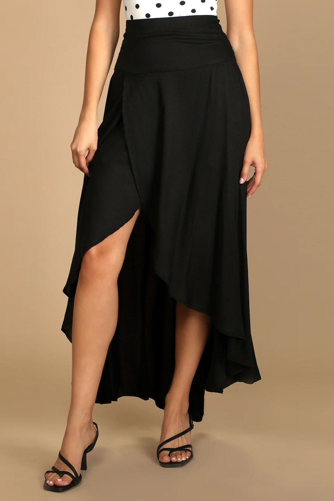 Casual Elastic Wrap Maxi Skirt