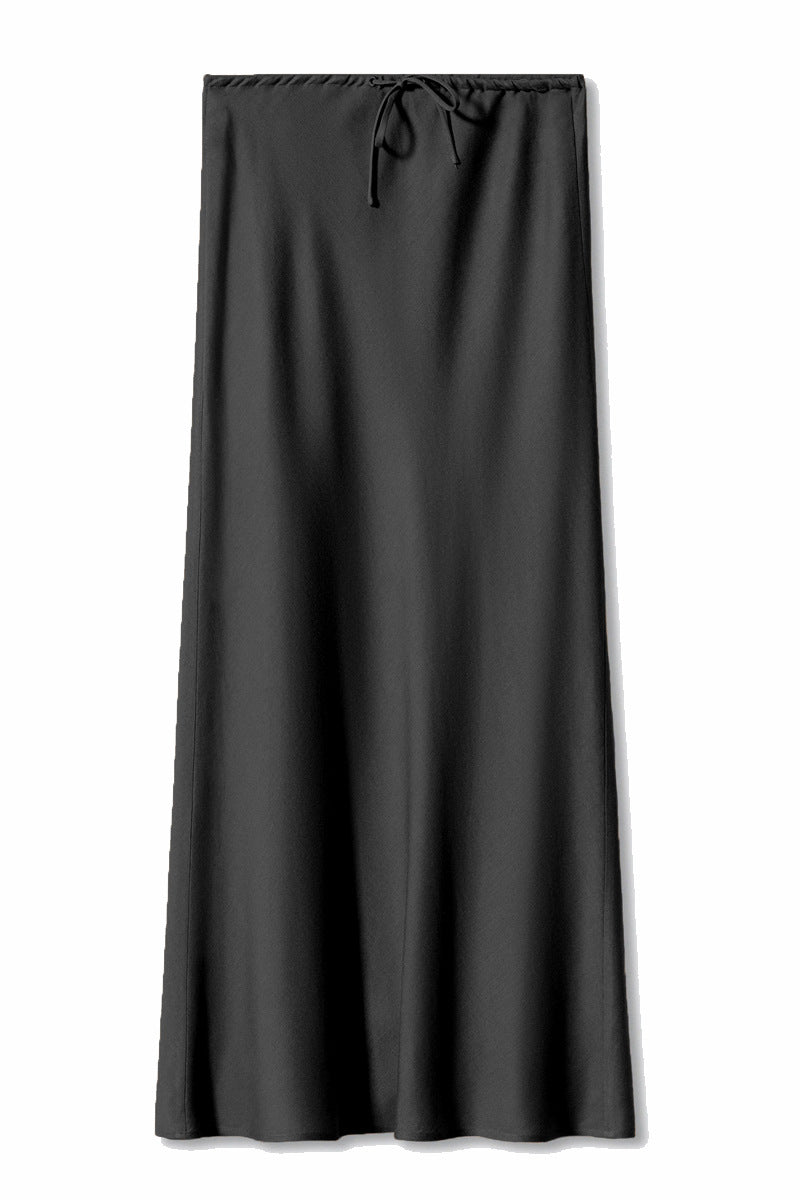 Black Tie Waist Maxi Skirt