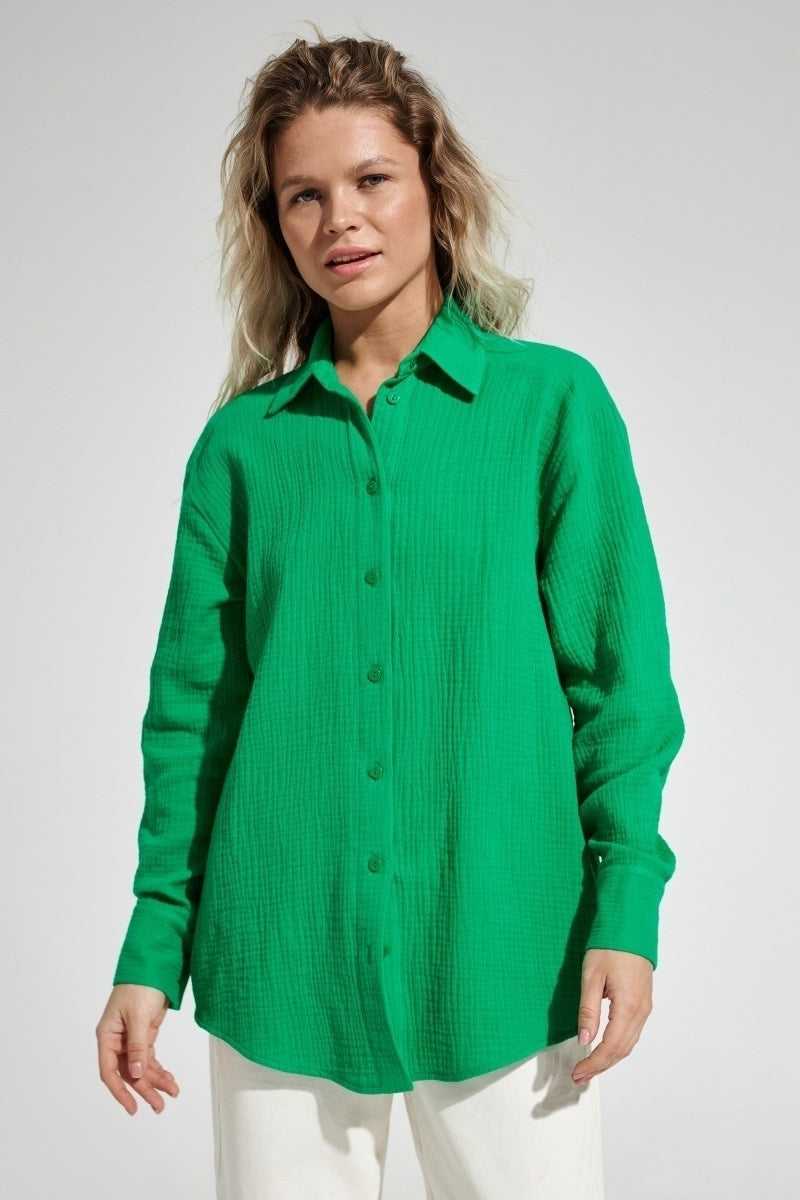 Radiant Frame Button-Up Oversized Shirt